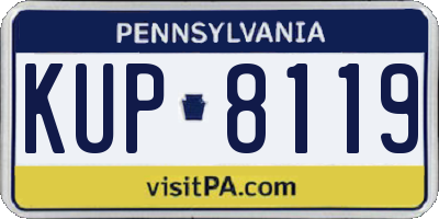 PA license plate KUP8119