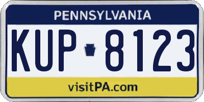 PA license plate KUP8123