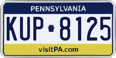 PA license plate KUP8125