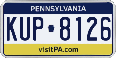 PA license plate KUP8126