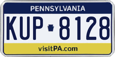PA license plate KUP8128