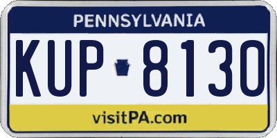 PA license plate KUP8130