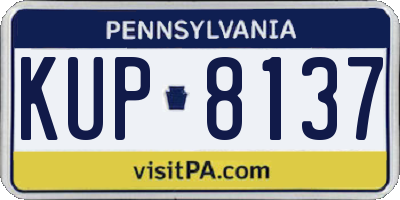 PA license plate KUP8137