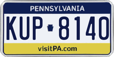 PA license plate KUP8140