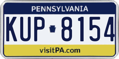 PA license plate KUP8154