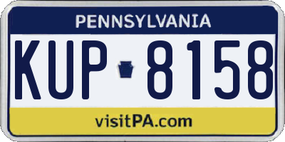 PA license plate KUP8158