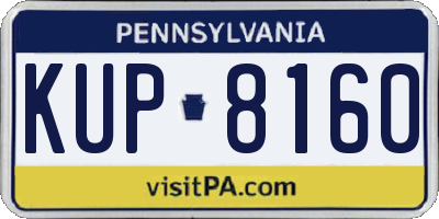 PA license plate KUP8160