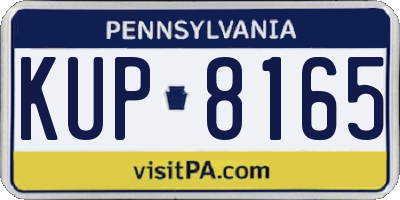 PA license plate KUP8165