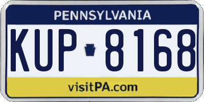 PA license plate KUP8168
