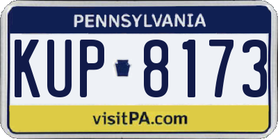 PA license plate KUP8173