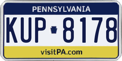 PA license plate KUP8178