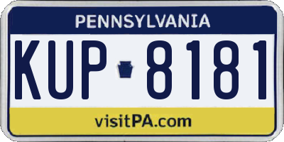 PA license plate KUP8181