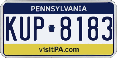 PA license plate KUP8183