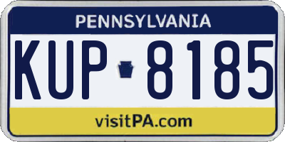 PA license plate KUP8185
