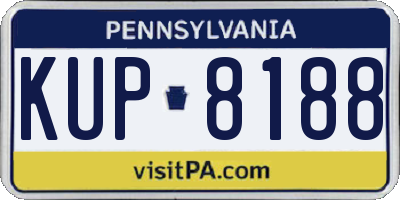 PA license plate KUP8188
