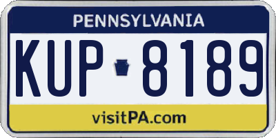 PA license plate KUP8189
