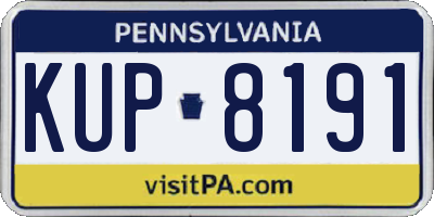 PA license plate KUP8191