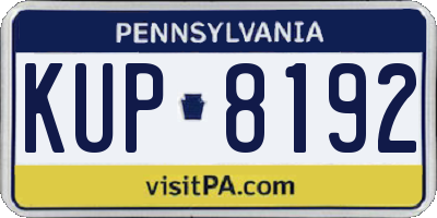 PA license plate KUP8192