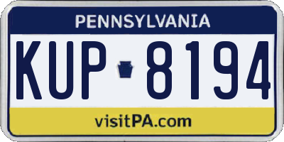 PA license plate KUP8194