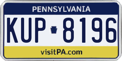 PA license plate KUP8196