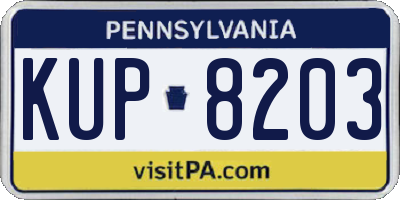 PA license plate KUP8203