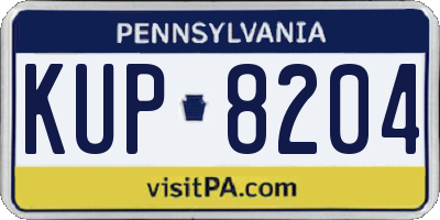 PA license plate KUP8204