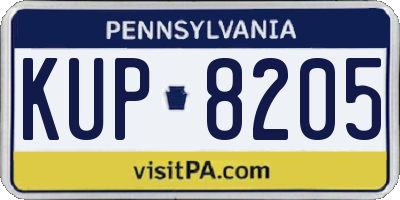 PA license plate KUP8205