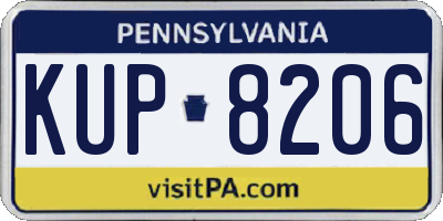 PA license plate KUP8206