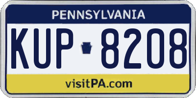 PA license plate KUP8208
