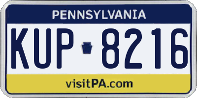 PA license plate KUP8216