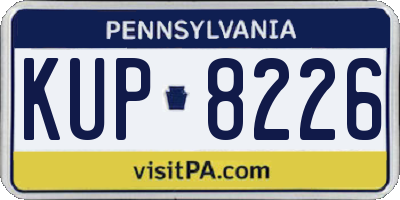 PA license plate KUP8226