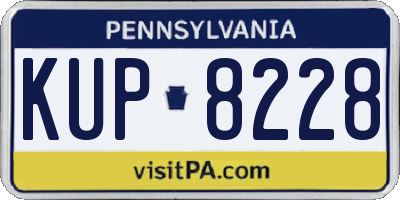 PA license plate KUP8228