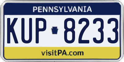 PA license plate KUP8233