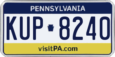 PA license plate KUP8240