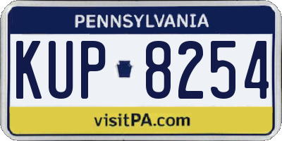 PA license plate KUP8254