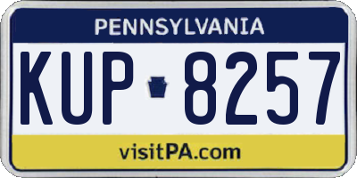 PA license plate KUP8257