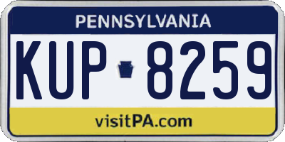 PA license plate KUP8259