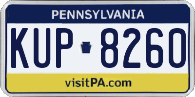 PA license plate KUP8260