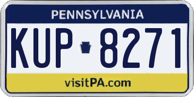PA license plate KUP8271