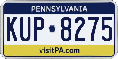 PA license plate KUP8275