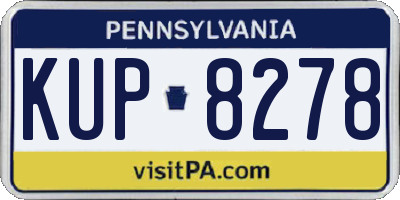 PA license plate KUP8278