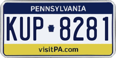 PA license plate KUP8281