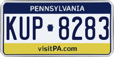 PA license plate KUP8283