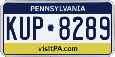 PA license plate KUP8289