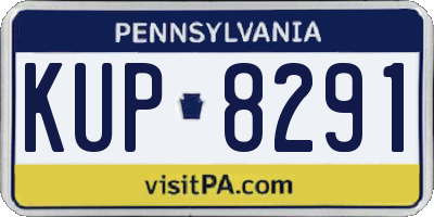 PA license plate KUP8291