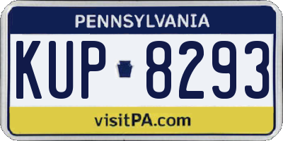 PA license plate KUP8293