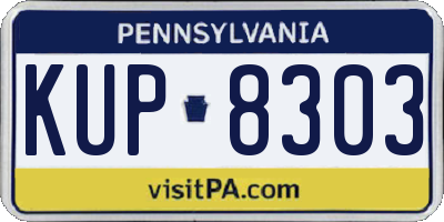 PA license plate KUP8303