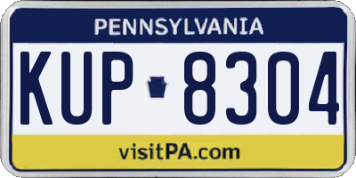 PA license plate KUP8304