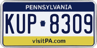 PA license plate KUP8309