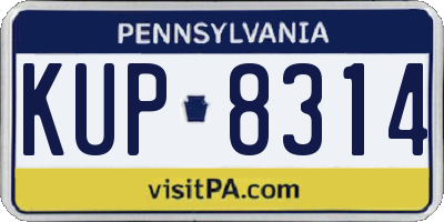 PA license plate KUP8314